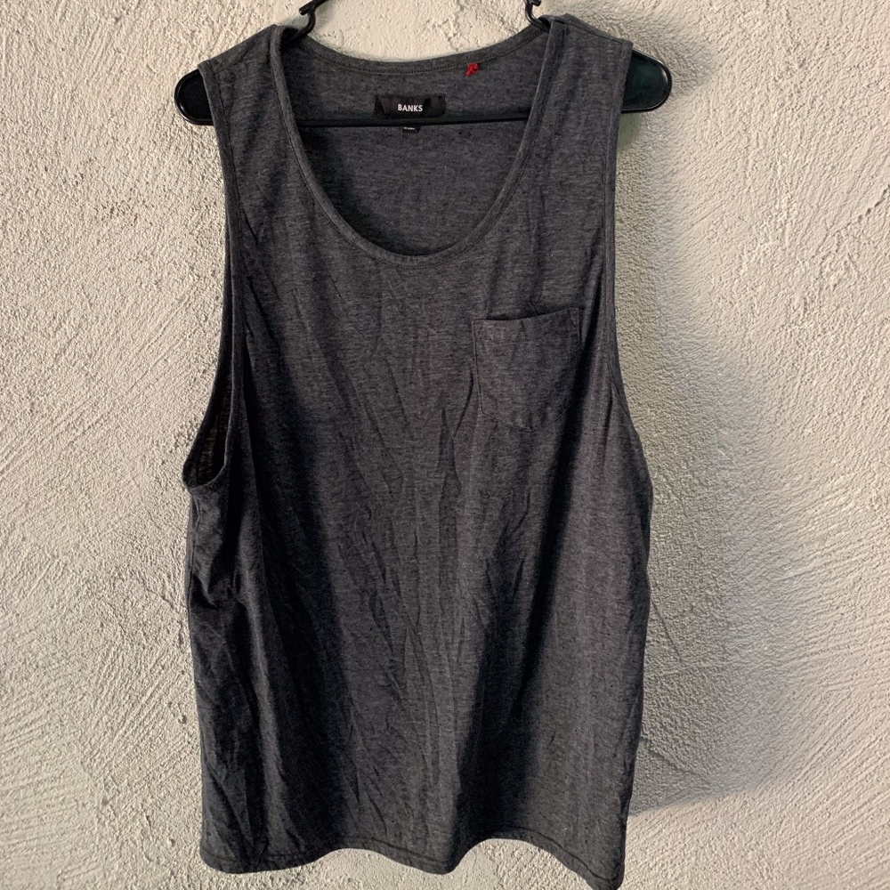BANKS Mens Size XL Gray Tank Top